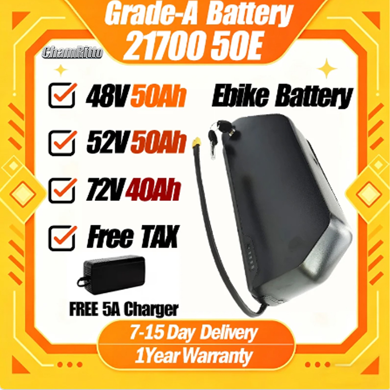 72V 50Ah 21700 Lithium Battery - Batteria per bicicletta elettrica Polly Downtube